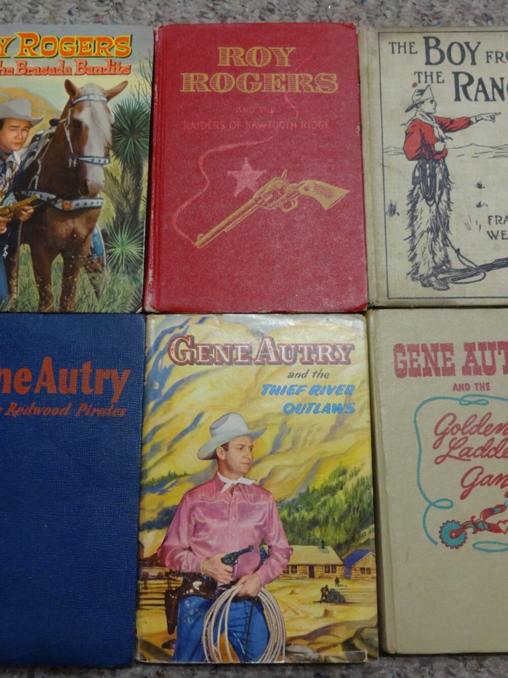 Gene Autry Roy Rogers Books Lot Western Cowboy the boy from the ranch dust cover